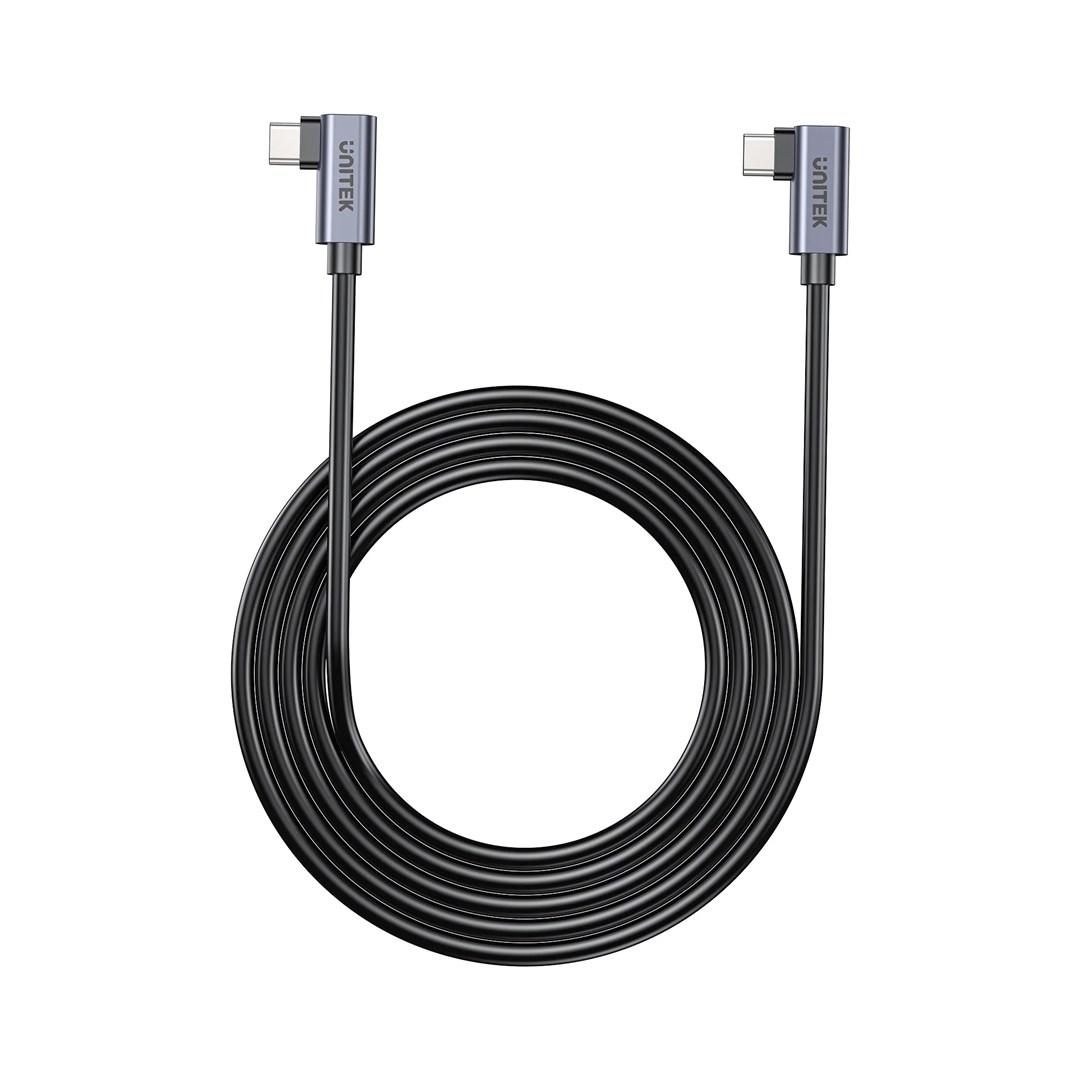 USB-C kabel 90° til 90° 100W PD 1 m - UNITEK billede