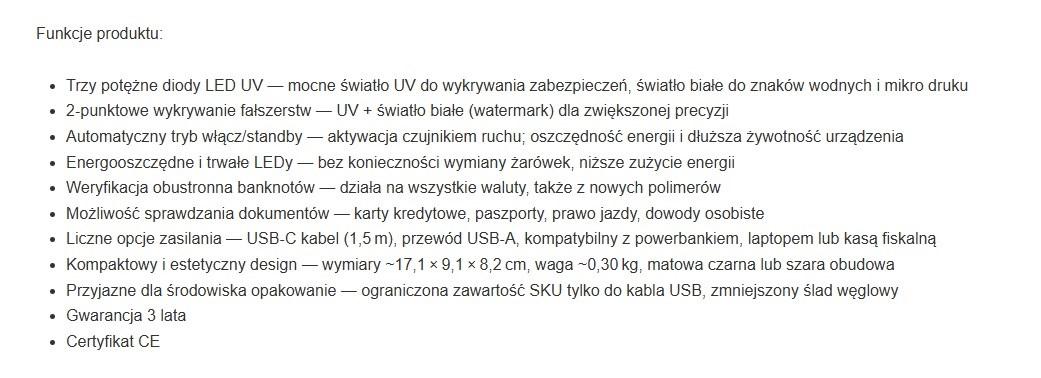 Pengeseddeltester UV LED - Safescan 75 billede