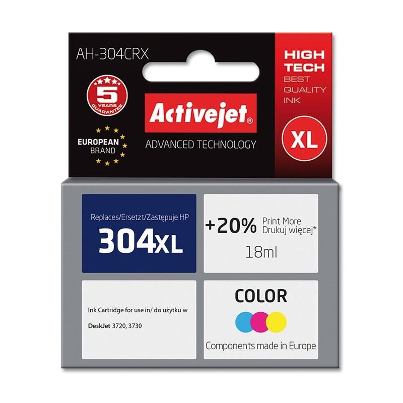 Blækpatron til HP 304XL – Activejet Premium, farve, 18 ml (erstatter HP 304XL N9K07AE) billede