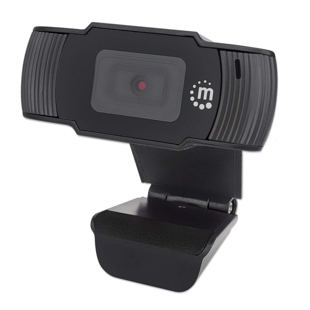 Webcam 1080p Full HD - Manhattan USB med mikrofon, sort billede