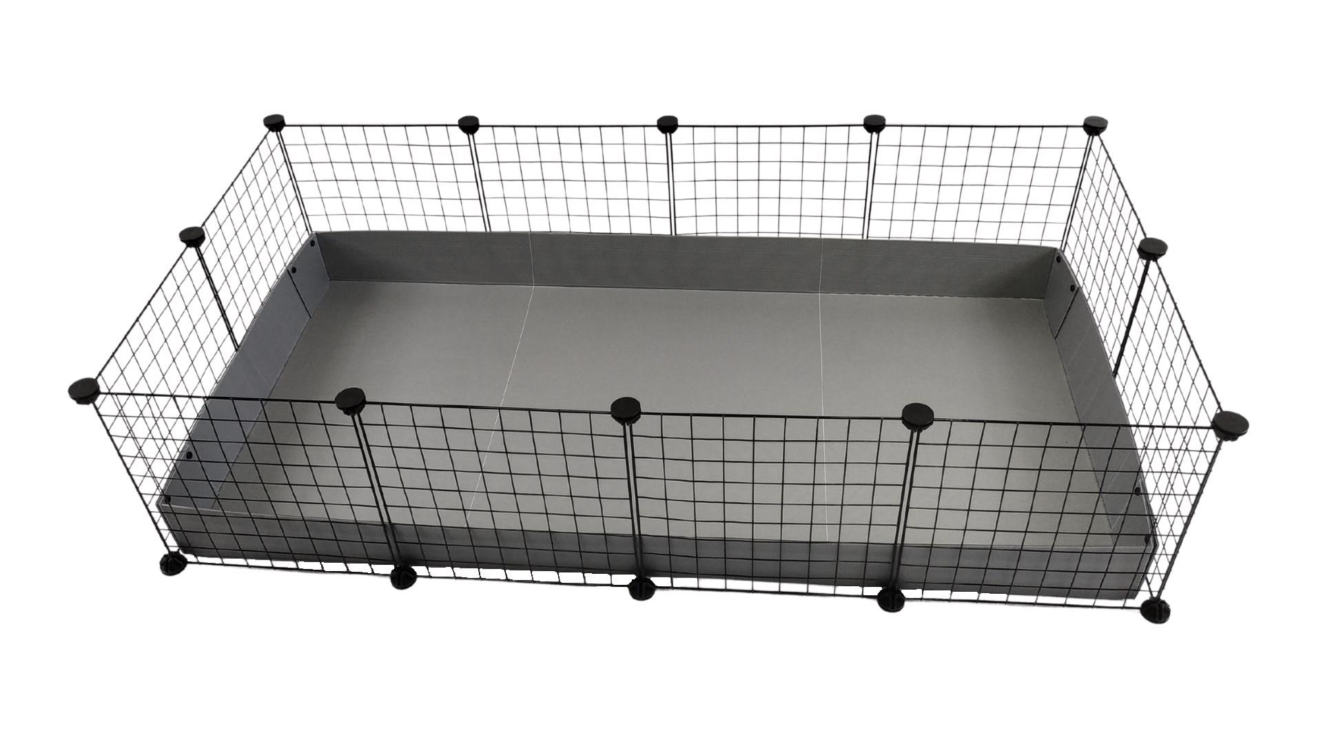 Smådyrsbur C&C modulært 4x2 - 145 × 75 cm, sølv billede