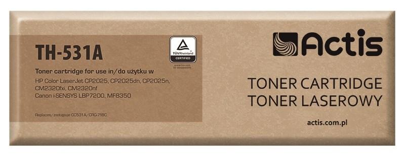 Tonerpatron cyan – Actis TH-531A (erstatter HP 304A CC531A / Canon CRG-718C, standard, 3.000 sider) billede