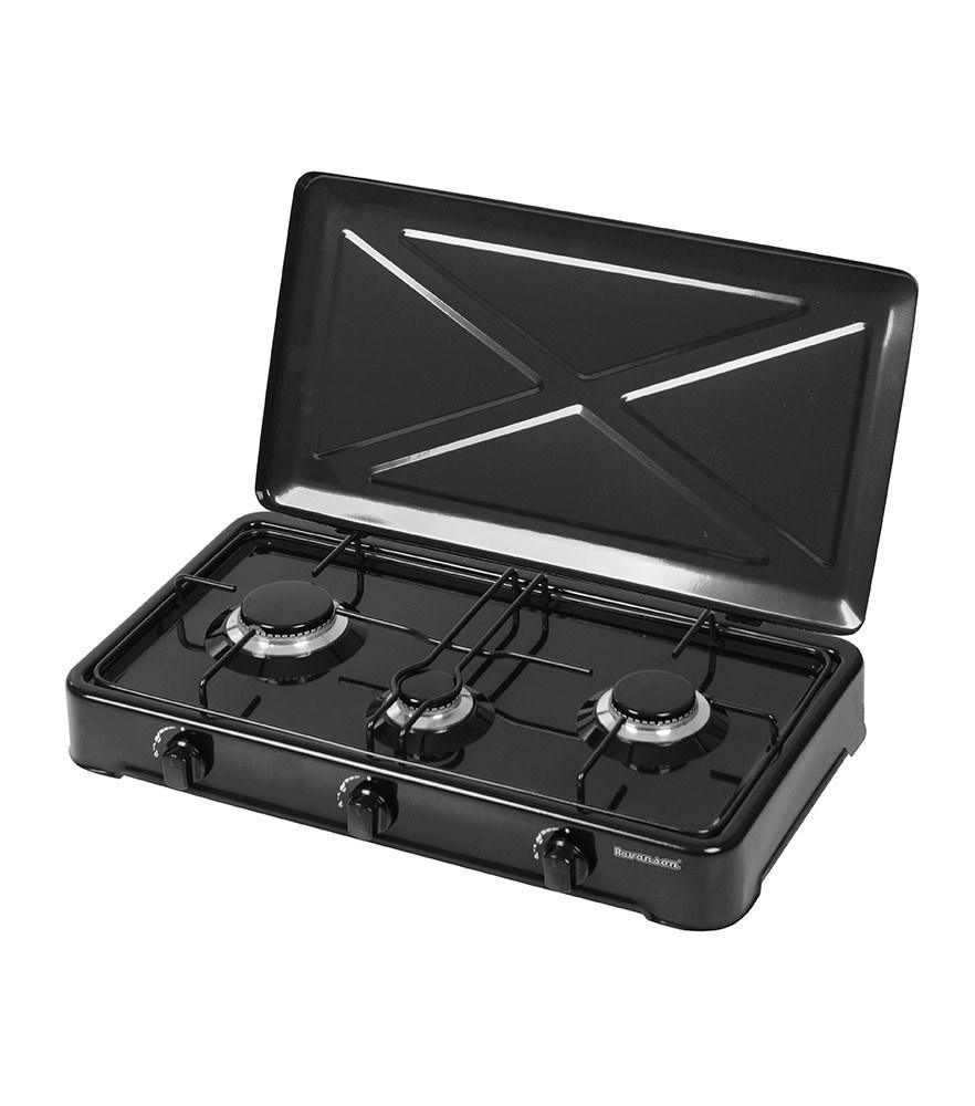 Gas kogeplade bordmodel Ravanson K-03TB – 3 zoner, sort, 60 cm billede