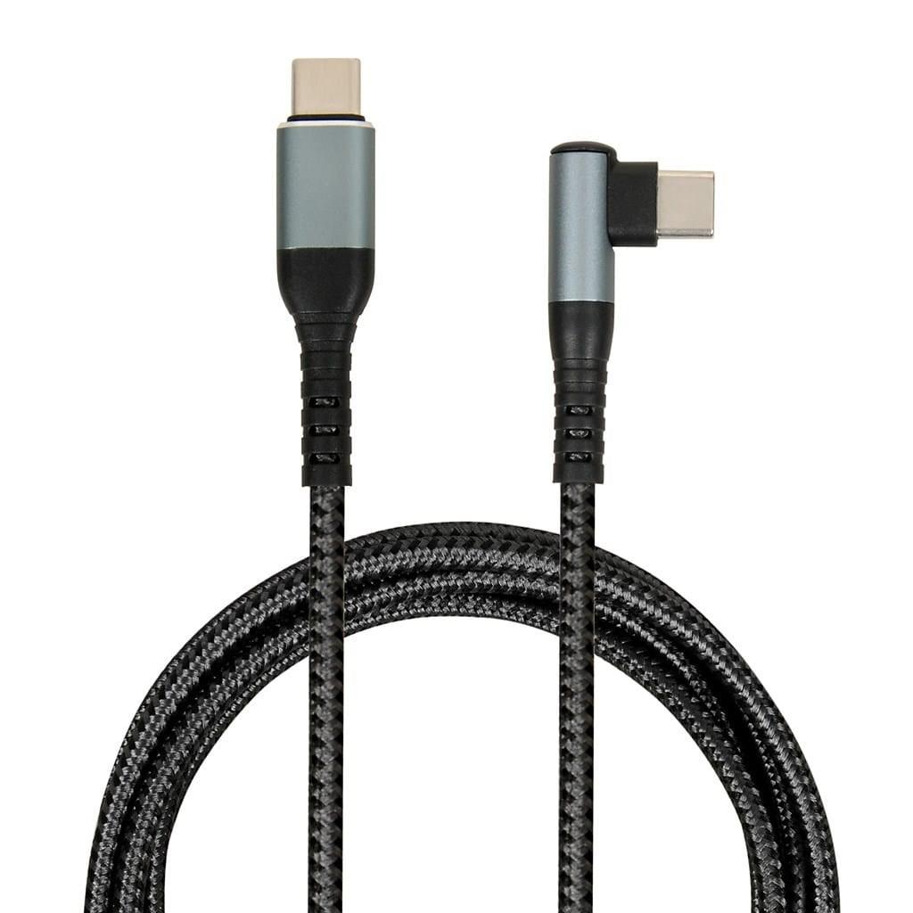 USB-C kabel 2 m – iBox IKUTC100, USB 2.0, vinklet stik, sort billede