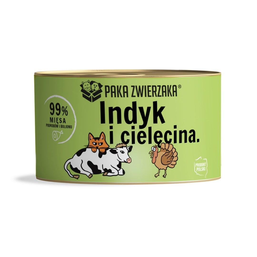 Vådfoder til kat – PAKA ZWIERZAKA kalkun med kalv, 200 g billede