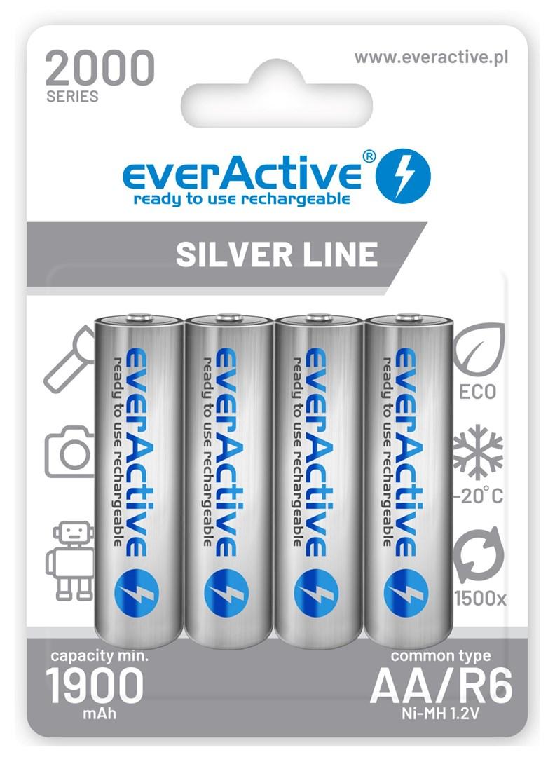 Genopladelige batterier AA Ni-MH 2000 mAh – everActive Silver Line (4 stk.) billede