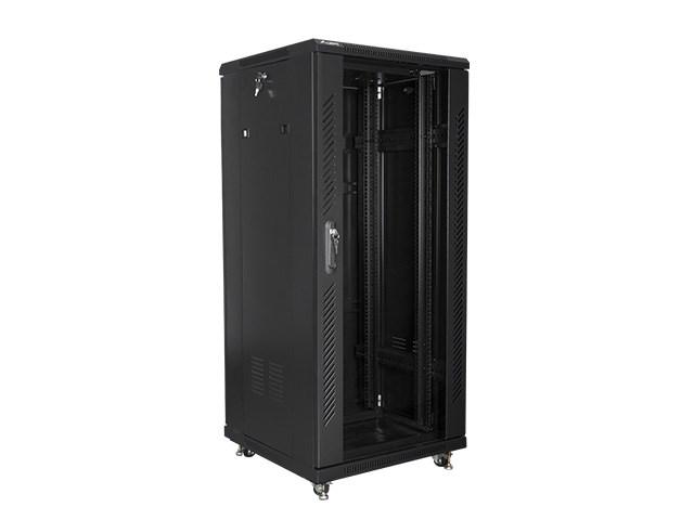 Serverrack 19" gulvstående - Lanberg 27U, 600 × 600 mm, sort billede