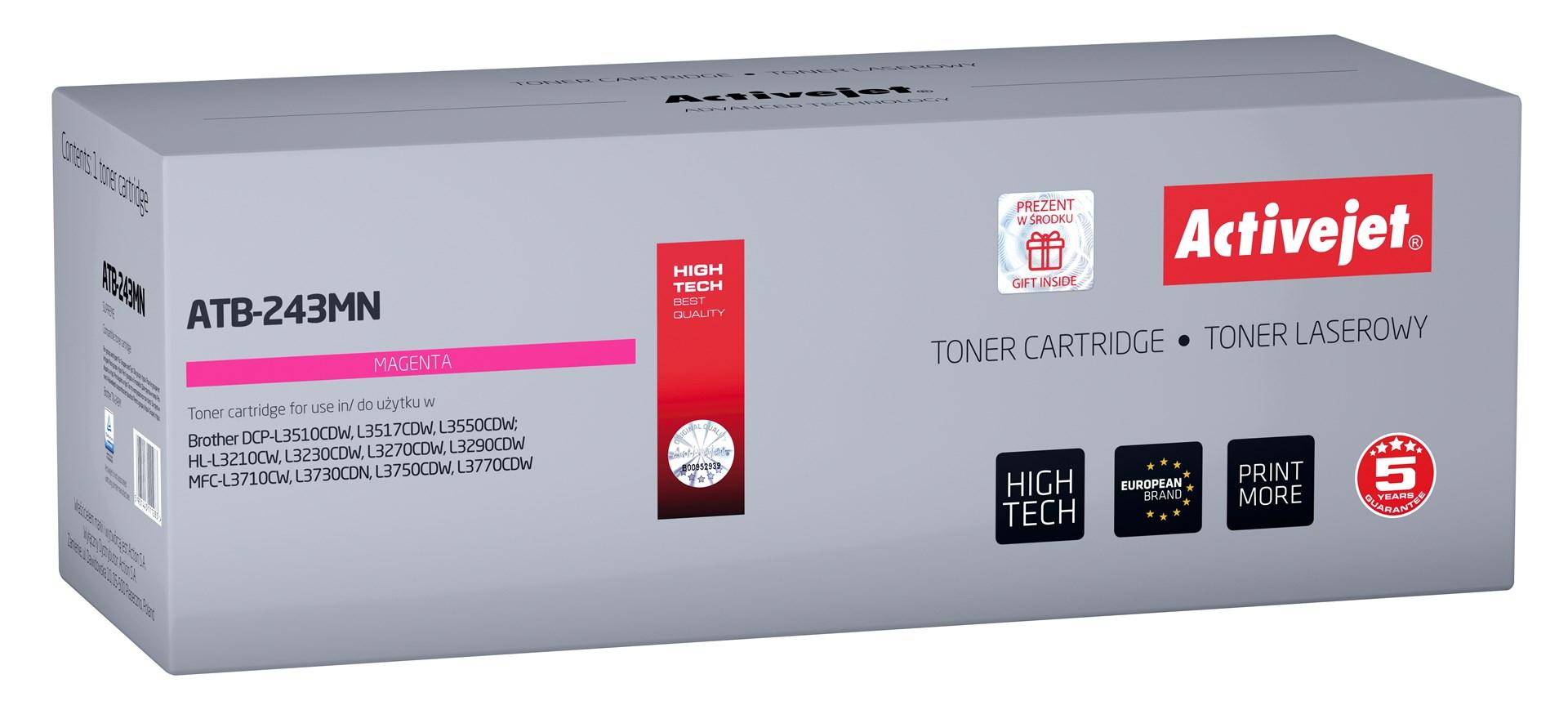 Toner til Brother – Activejet ATB-243MN, magenta, 1.000 sider (kompatibel med TN-243M) billede