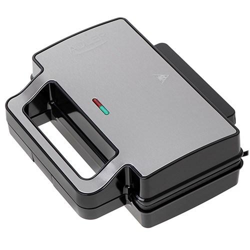 Sandwichtoaster – Adler AD 3073, sølv/sort billede