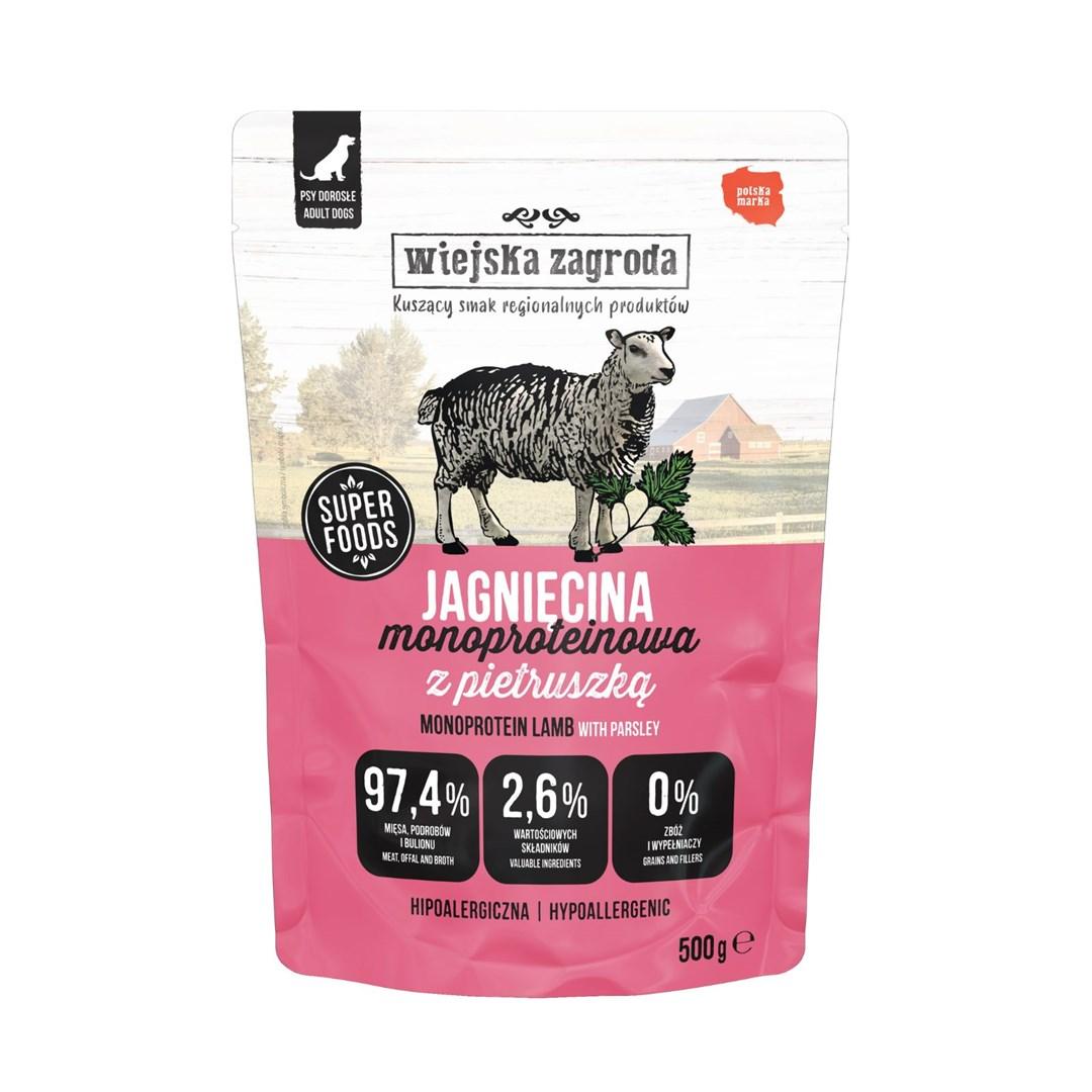 Hundefoder vådfoder – Wiejska Zagroda Monoprotein Lam 500 g billede
