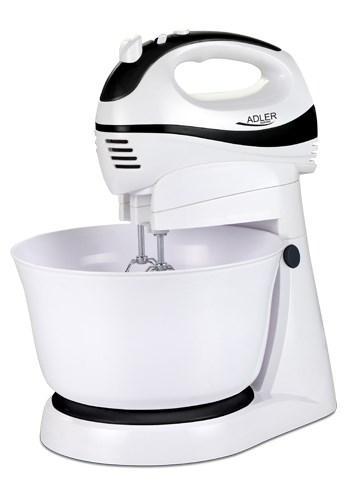 Køkkenmixer med skål – Adler AD 4206, 300 W, sort/hvid billede