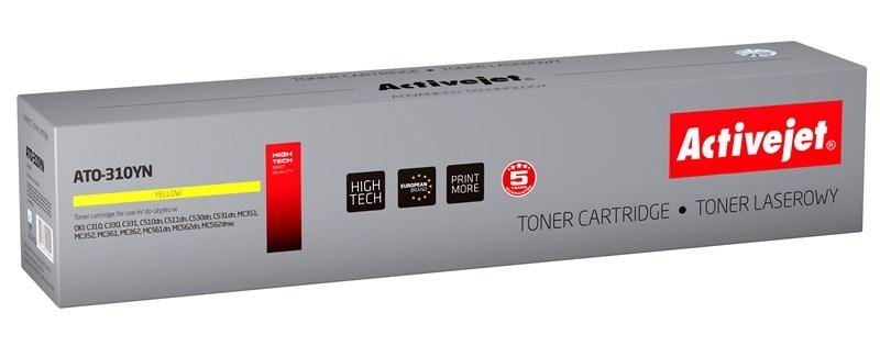 Toner til laserprinter Activejet ATO-310YN - gul, kompatibel med OKI 44469704, 2.000 sider billede