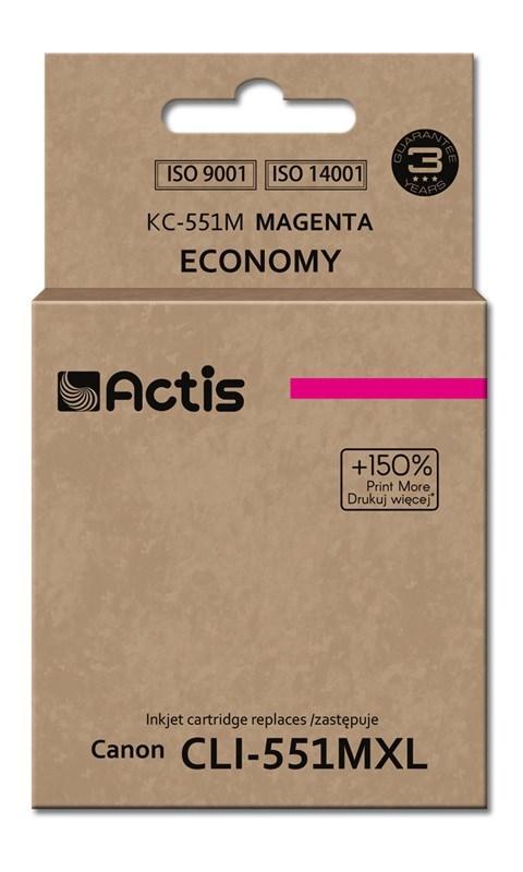 Blækpatron til Canon – Actis KC-551M, magenta, standard, 12 ml billede