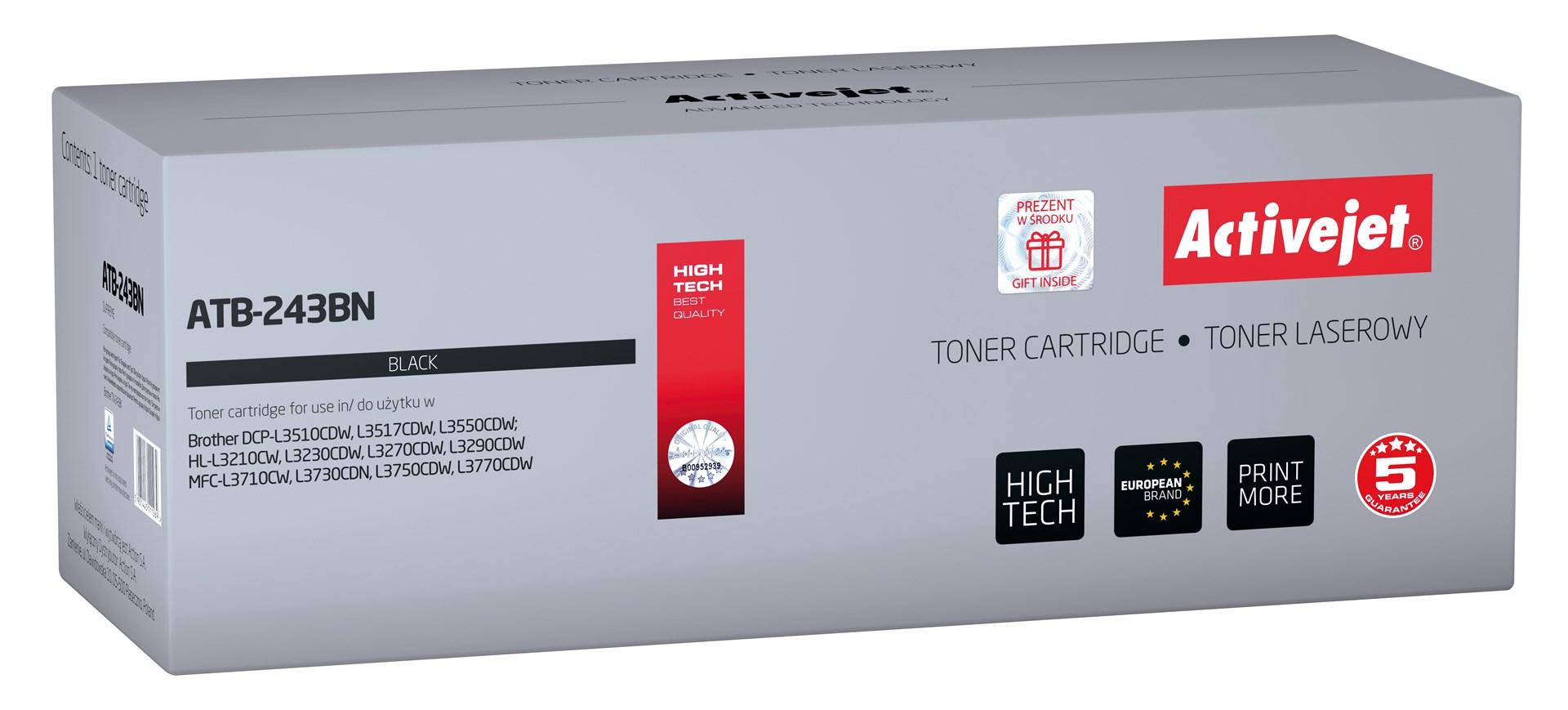 Toner til Brother – Activejet ATB-243BN, sort, kompatibel TN-243BK, 1.000 sider billede