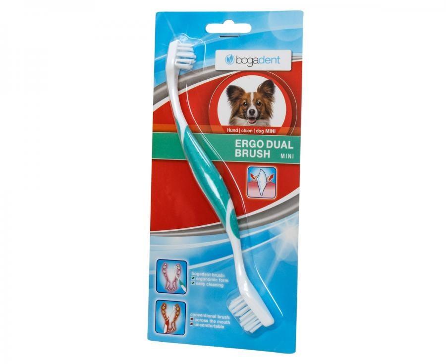 Tandbørste til hund bogar Bogadent Ergo Dual Brush Mini - dobbeltsidet billede