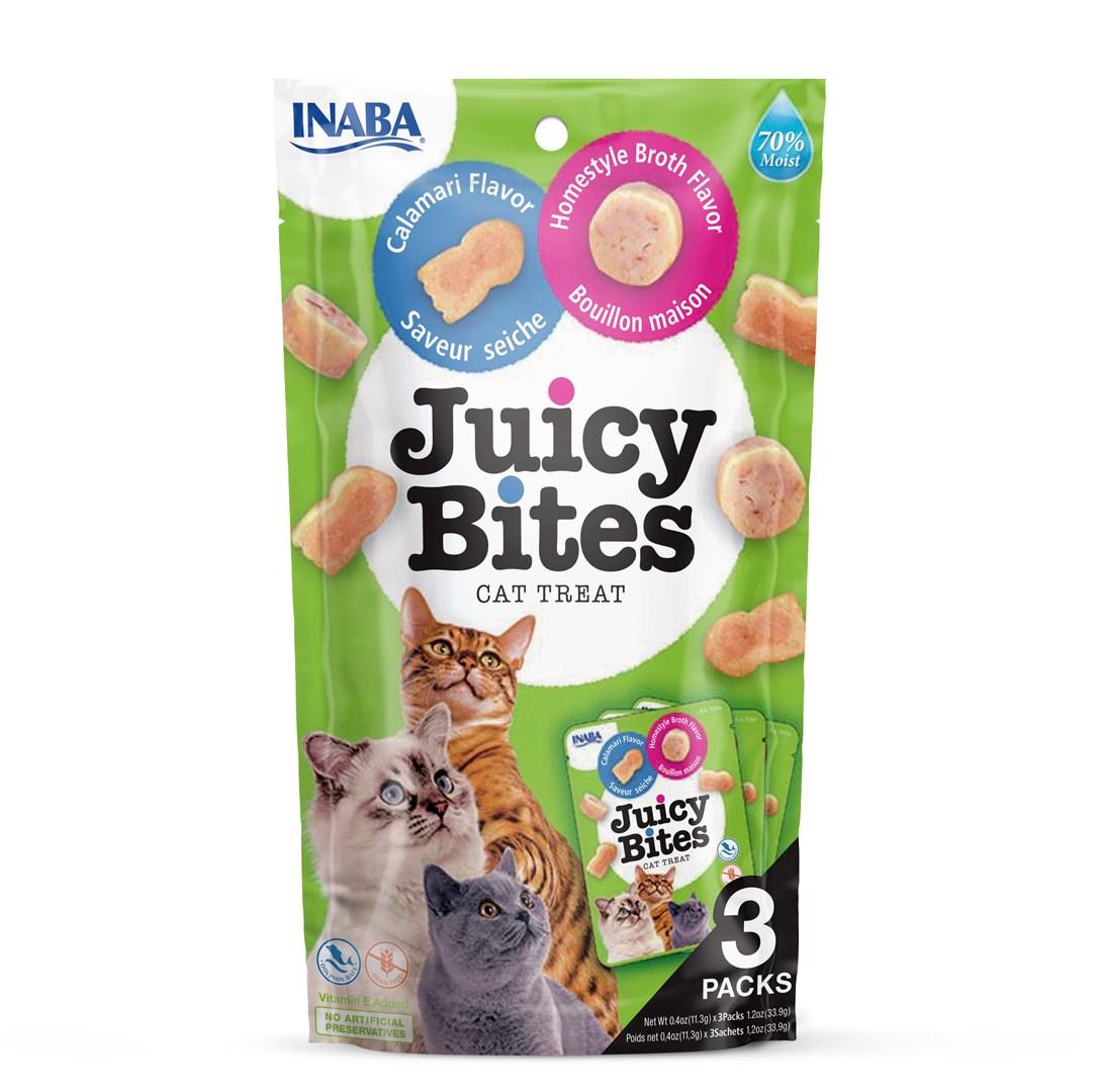 Kattegodbidder INABA Juicy Bites – Homestyle broth & calamari, 3×11,3 g billede