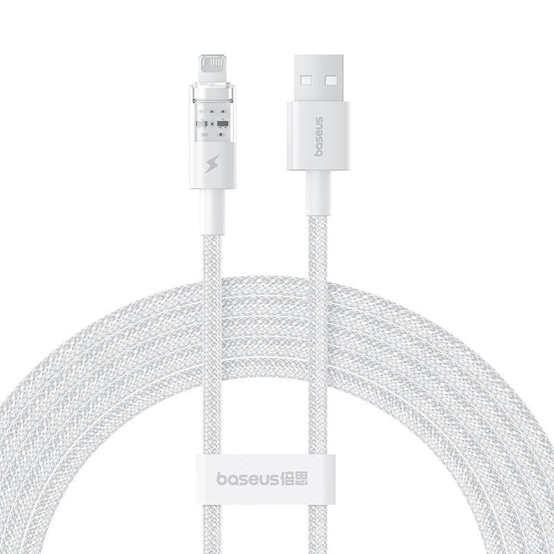 USB kabel til iPhone - Baseus Gem 2 m, 2,4 A, hvid billede
