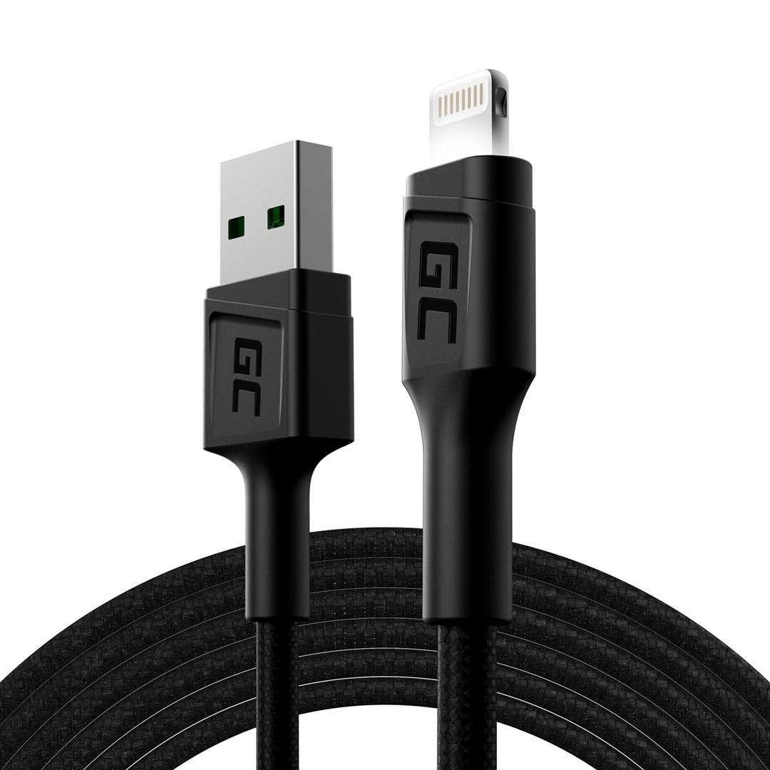 USBâkabel Lightning 2 m - Green Cell - Sort billede