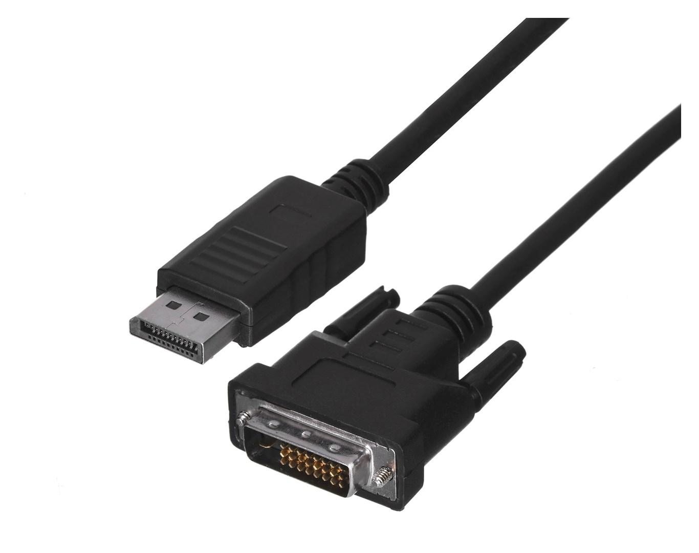 DisplayPort til DVI-D kabel 1 m - Lanberg, sort billede