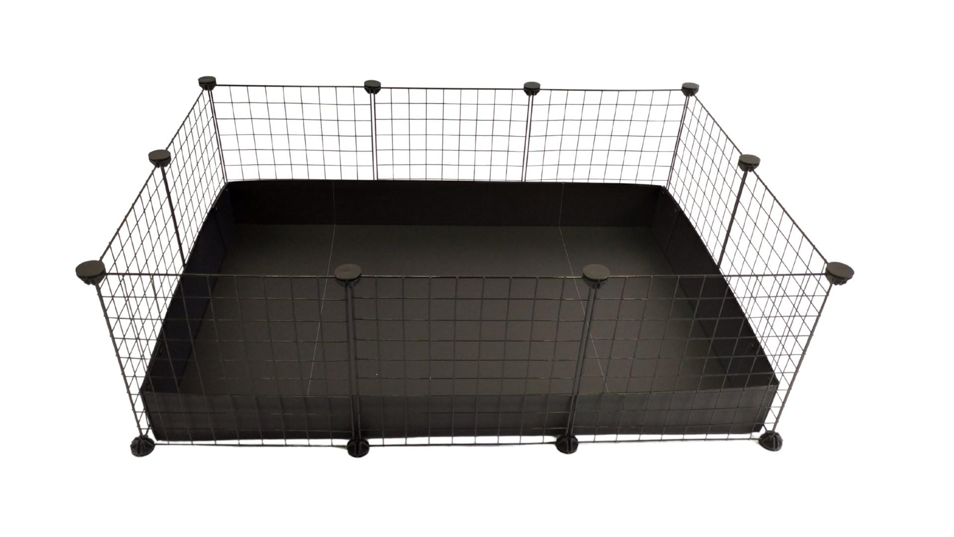 Marsvinebur C&C modulært 3x2 – 110 × 75 cm – sort billede