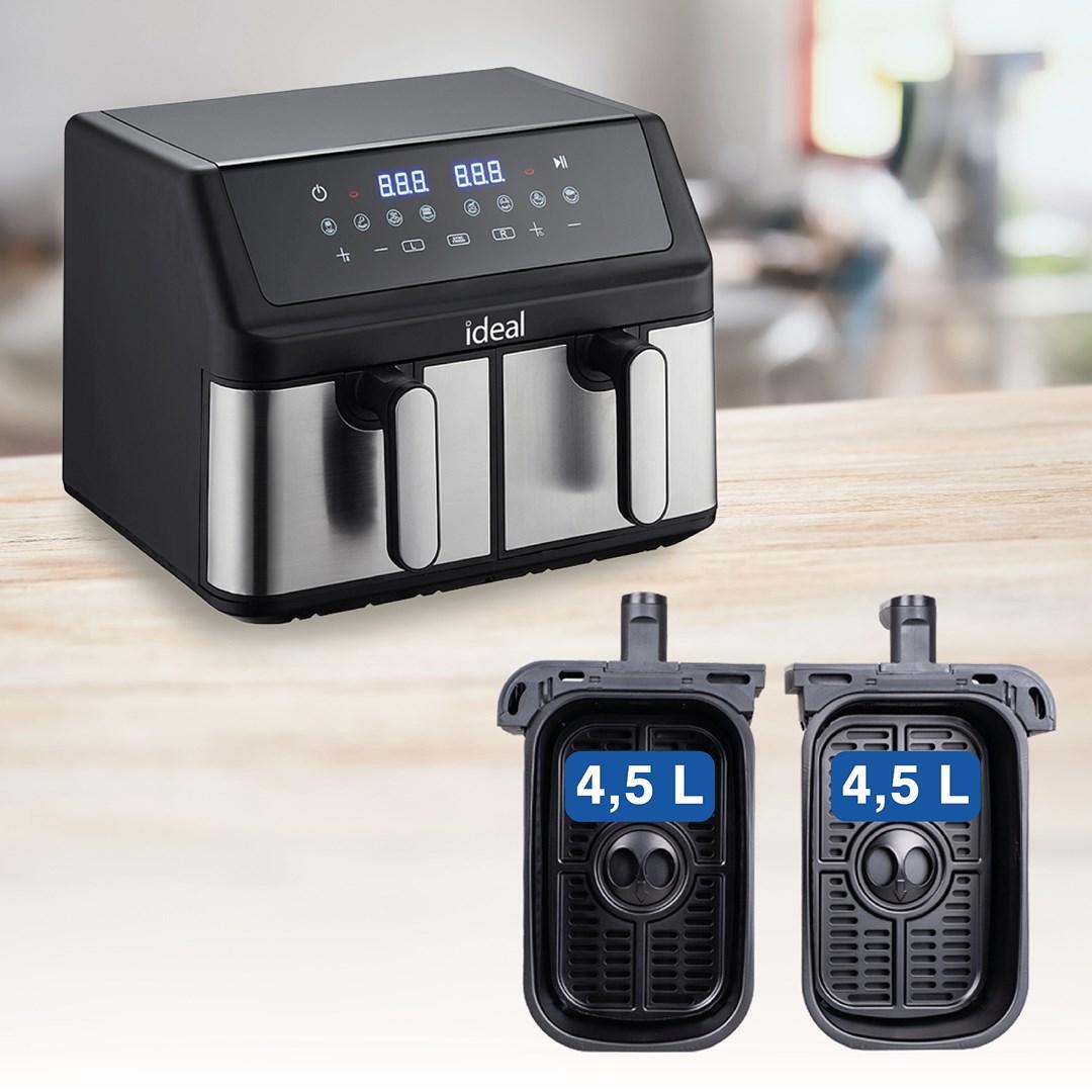 Airfryer dobbelt kurv 9 l - ELDOM IDEAL, 8 programmer og madtørring billede