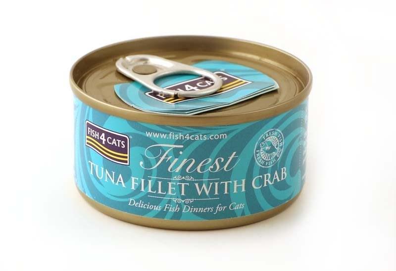 Vådfoder til kat – FISH4CATS tunfilet med krabbe 70 g billede