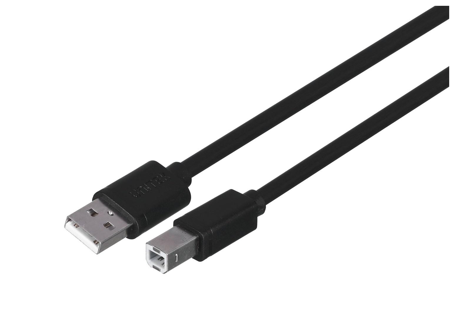 USB-kabel USB 2.0 3 m - UNITEK - USB-A til USB-B - Sort billede