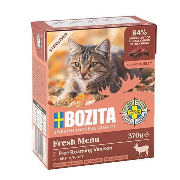 Vådfoder til kat - BOZITA Fresh Menu Sterilised, hjort, 370 g billede