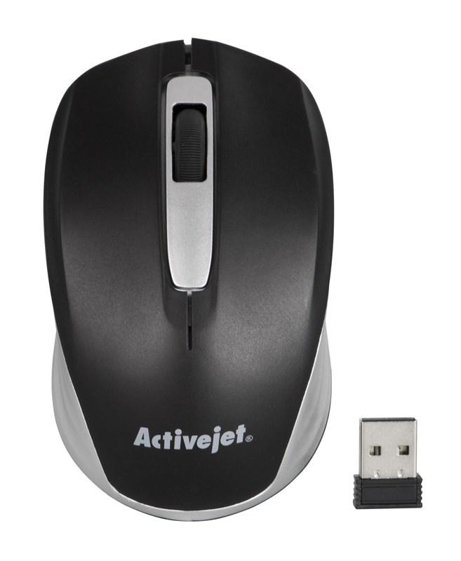 Trådløs mus Activejet AMY-313 - USB, optisk, 1200 DPI, sort/grå billede