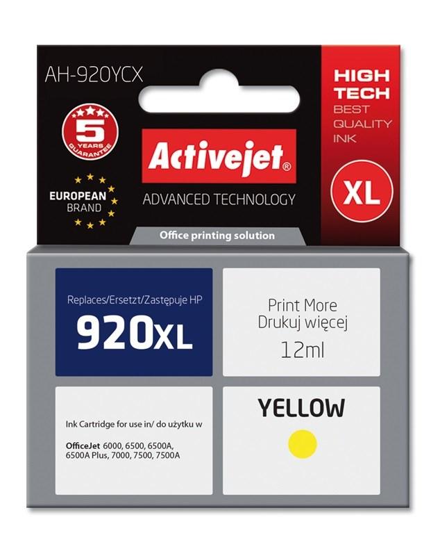 Blækpatron til HP 920XL gul – Activejet Premium 12 ml (kompatibel) billede