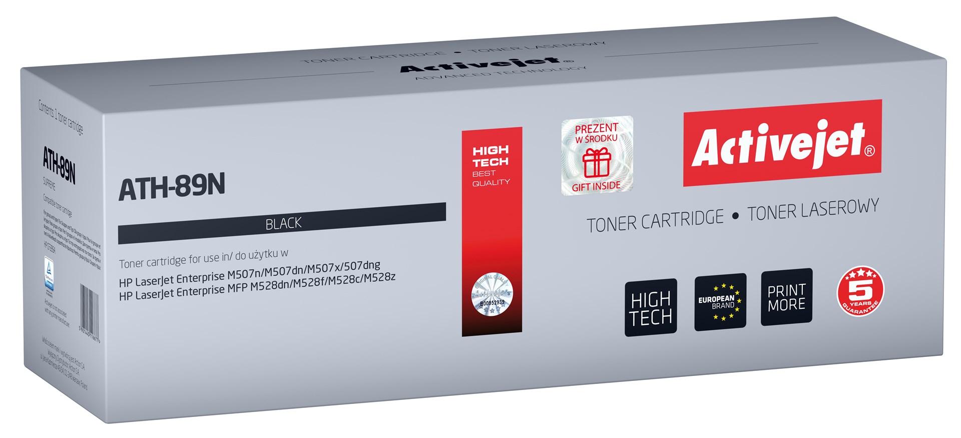 Tonerpatron til laserprinter – Activejet ATH-89N, sort, med chip (erstatning for HP 89A/CF289A), 5.000 sider billede