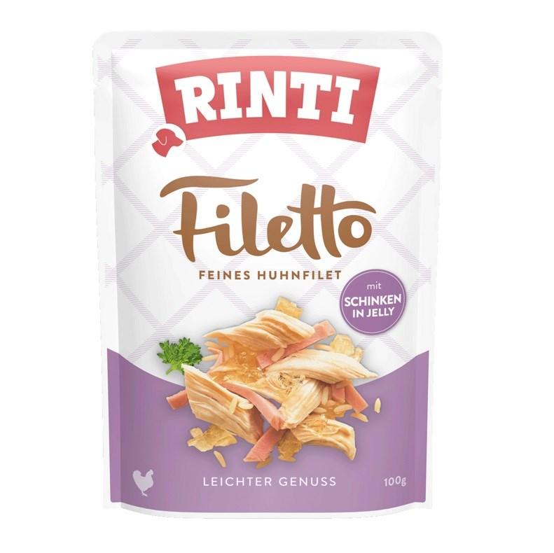 Hundefoder vådfoder RINTI Filetto kyllingefilet med skinke – 100 g billede