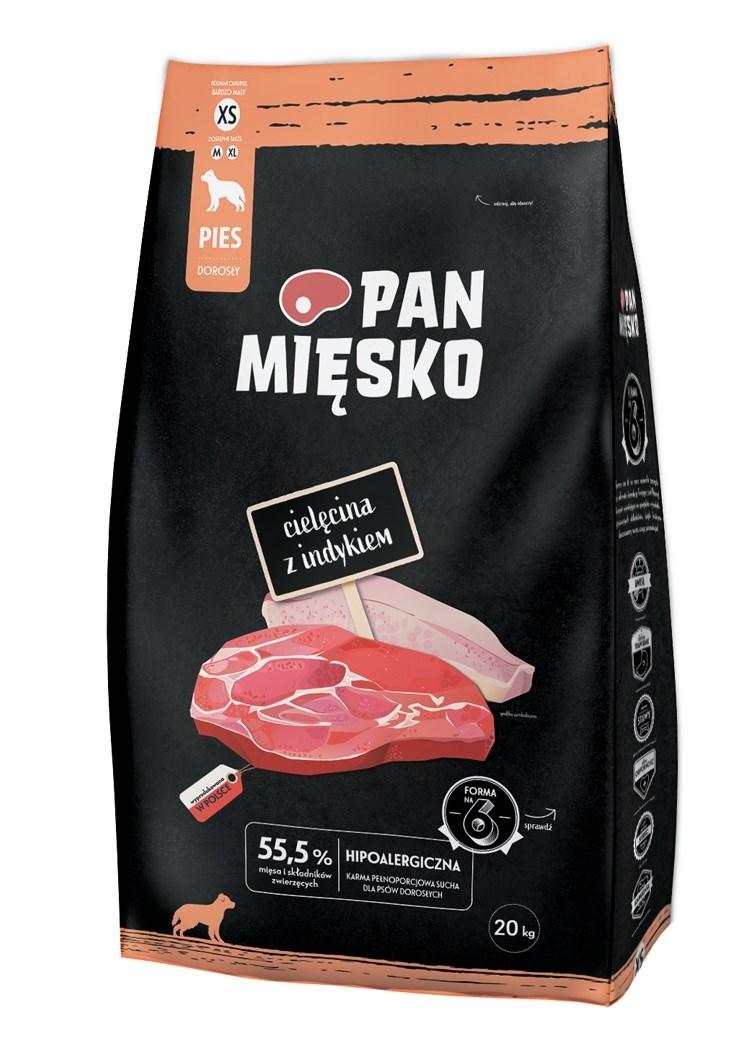 Hundefoder tør PAN MIĘSKO kalvekød med kalkun XS – 20 kg billede