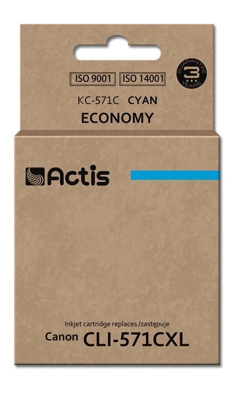 Blækpatron Actis KC-571C til Canon – cyan, standard, 12 ml billede