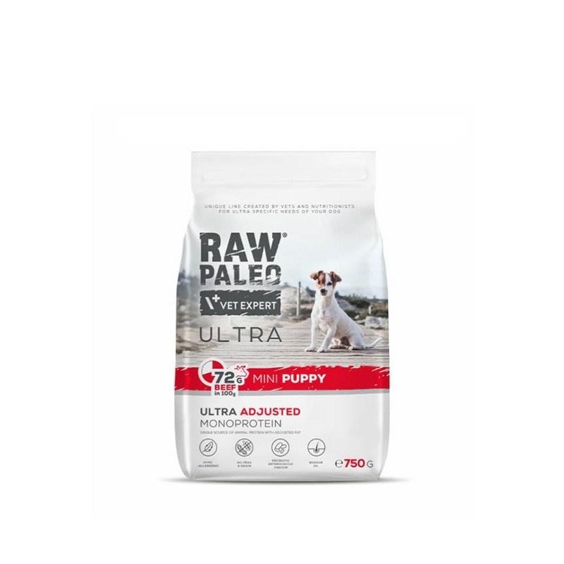 Hundefoder tørfoder – VetExpert Raw Paleo Ultra Mini Puppy, oksekød, 750 g billede