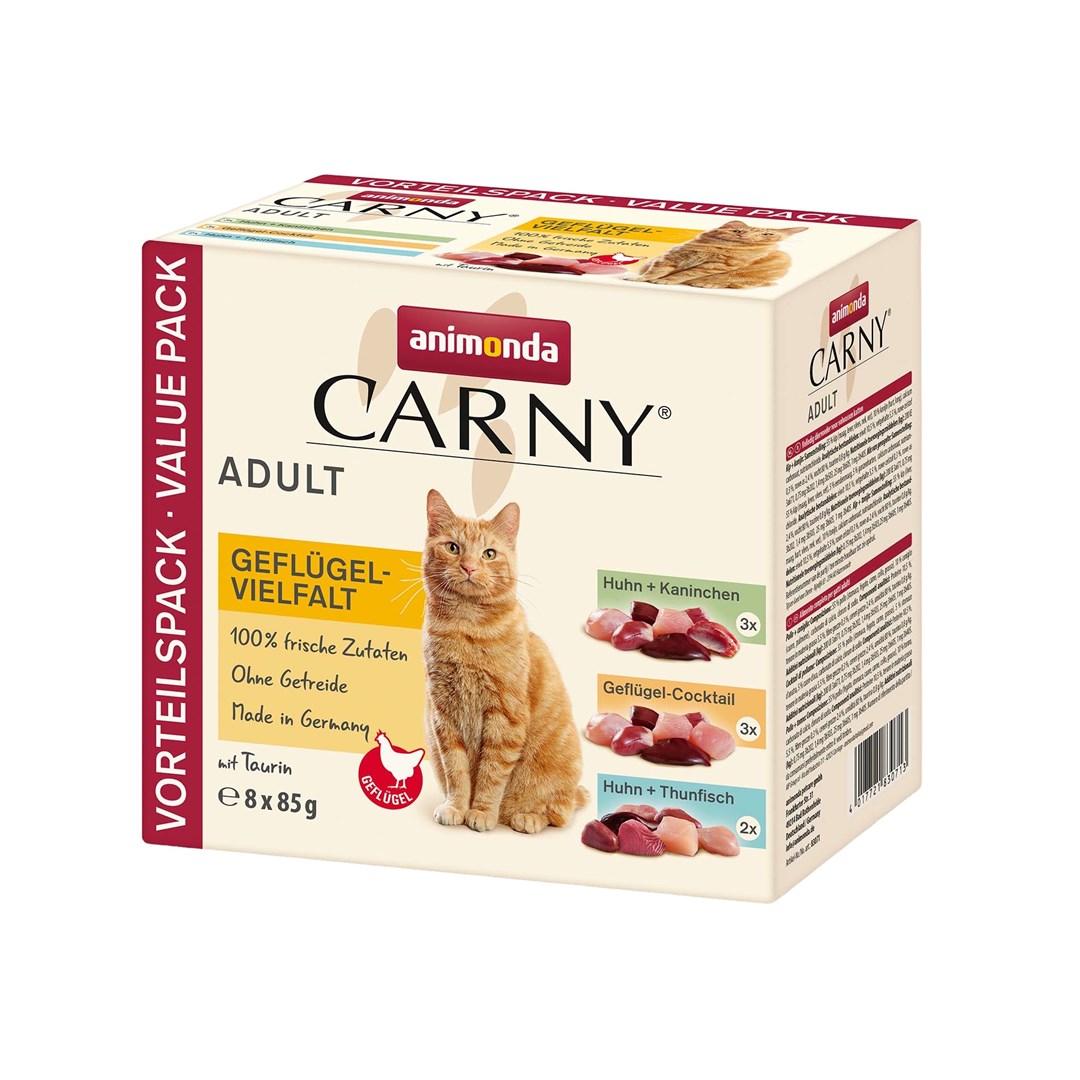 Vådfoder til kat – Animonda Carny Adult Fjerkræ-mix 8×85 g billede