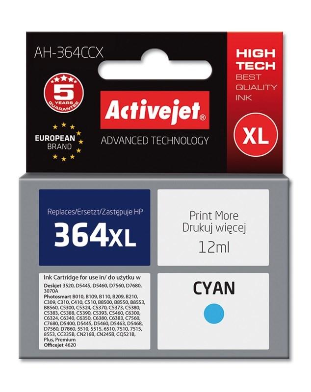 Blækpatron til HP 364XL – Activejet Premium, cyan, 12 ml billede