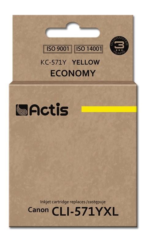 Blækpatron til Canon – Actis KC-571Y, gul, 12 ml (standard) billede