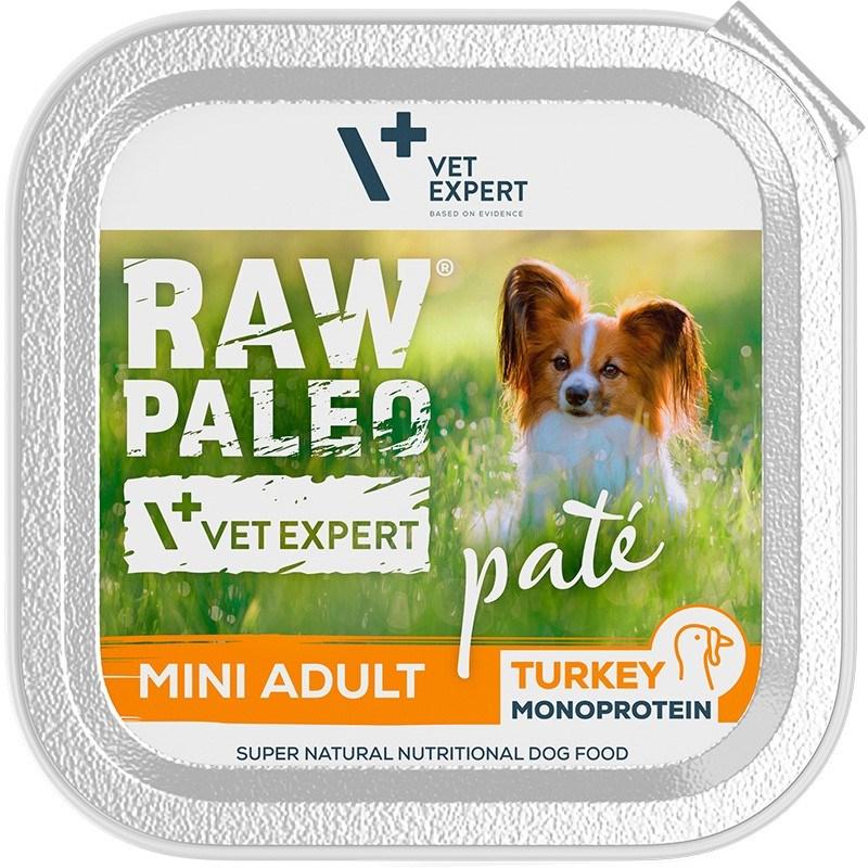 Hundefoder vådfoder VetExpert Raw Paleo Paté Mini Adult – kalkun, 150 g billede