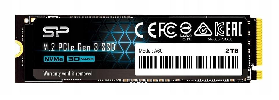 NVMe M.2 SSD 2 TB - Silicon Power P34A60 PCIe 3.0 x4 billede