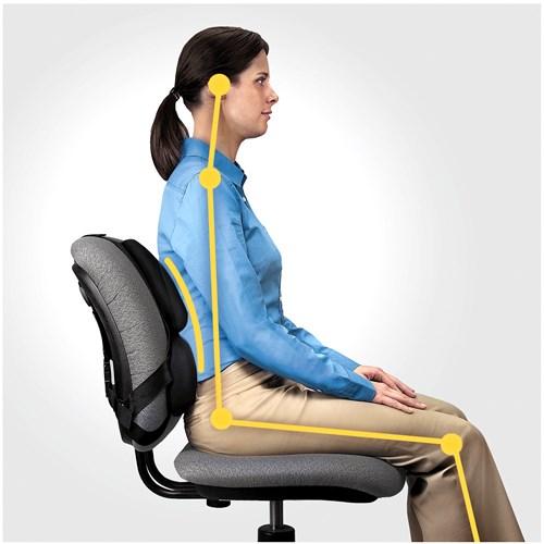 Rygstøtte til stol - Fellowes ergonomisk lændepude, sort