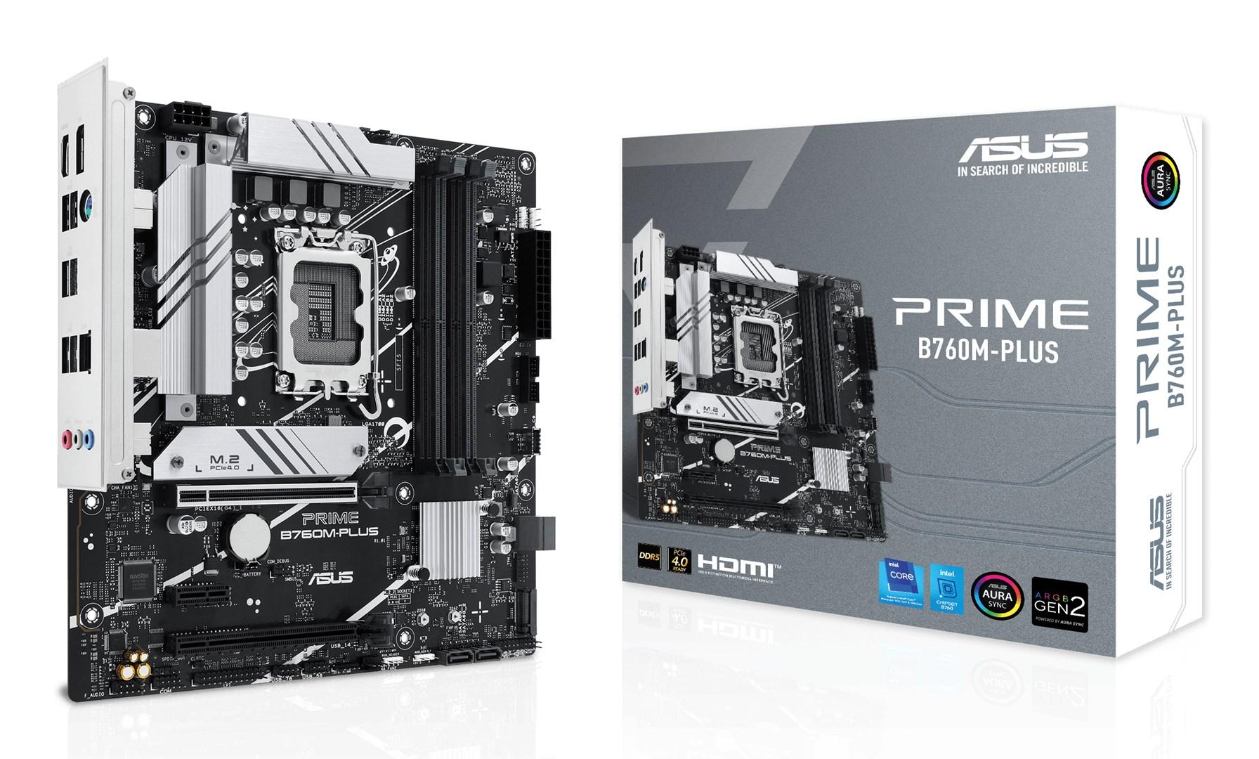 Bundkort ASUS Prime B760M-PLUS - Intel B760, LGA 1700, micro ATX billede