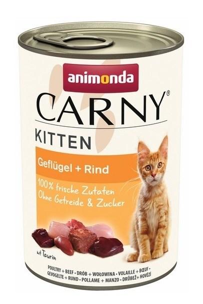 Vådfoder til kattekillinger – animonda Carny Kitten, okse & fjerkræ, 400 g billede