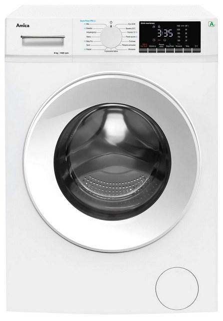 Vaskemaskine frontbetjent Amica 8 kg, 1.400 omdr., A billede