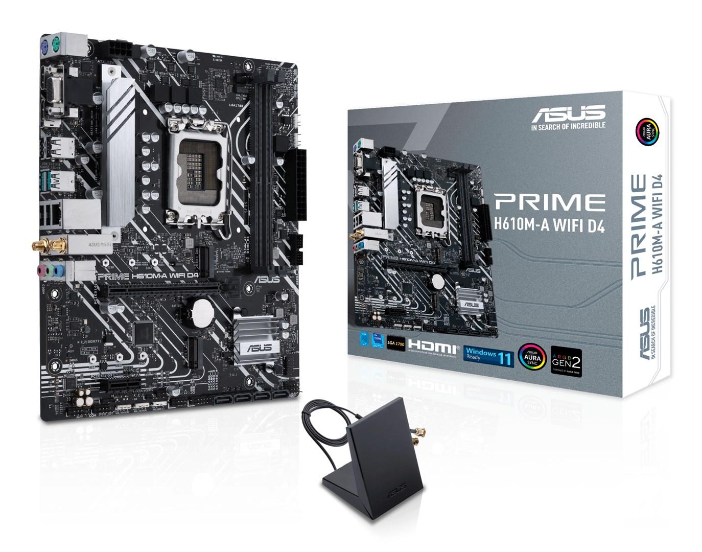 Bundkort ASUS Prime H610M-A WiFi D4 - Intel H610, LGA 1700, micro ATX