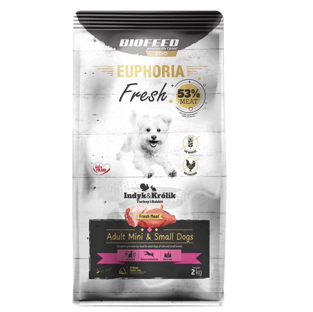 Hundefoder tørfoder BIOFEED Euphoria Fresh Adult Mini & Small – kalkun med kanin, 2 kg billede