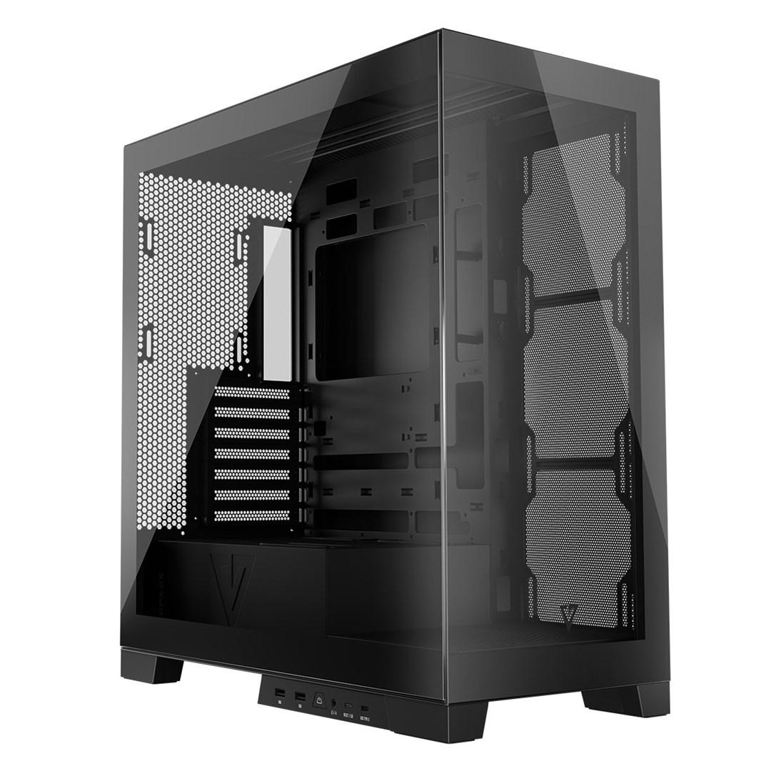 PC kabinet - MODECOM Volcano SPACE Midi Tower, sort, USB 3.0 x2 + USB-C billede