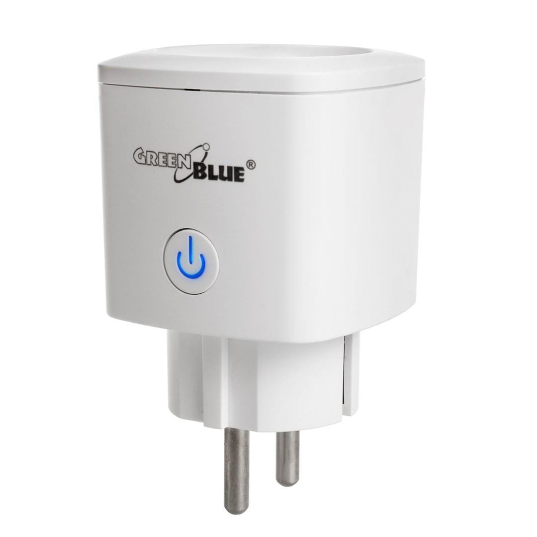 Smart plug type F - GreenBlue WiFi stikkontakt med app og stemmestyring billede