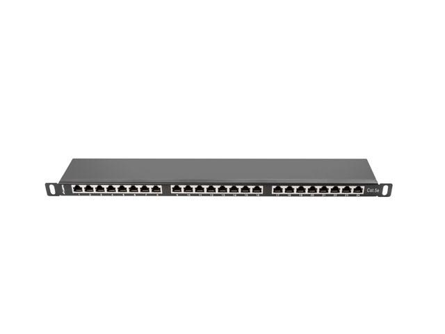 Patchpanel 24-port Lanberg CAT5e FTP - 0,5U, sort