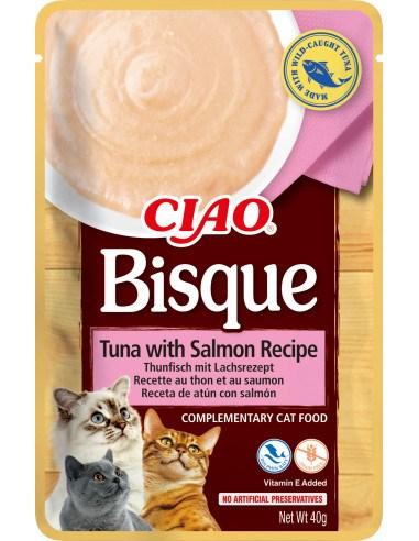 Kattesnack INABA Ciao Bisque – Tun med laks, 40 g billede